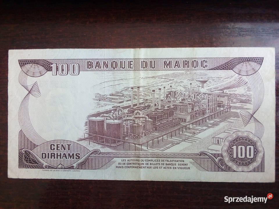 Banknot 100 dirhamów Maroko Płońsk
