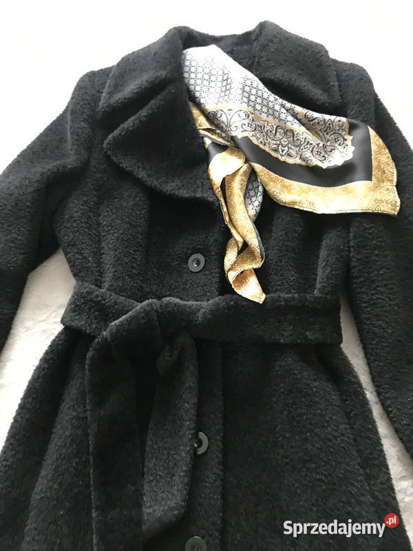 Ekskluzywny Płaszcz z Czarnej Wełny Idealny Pszczyna sprzedam