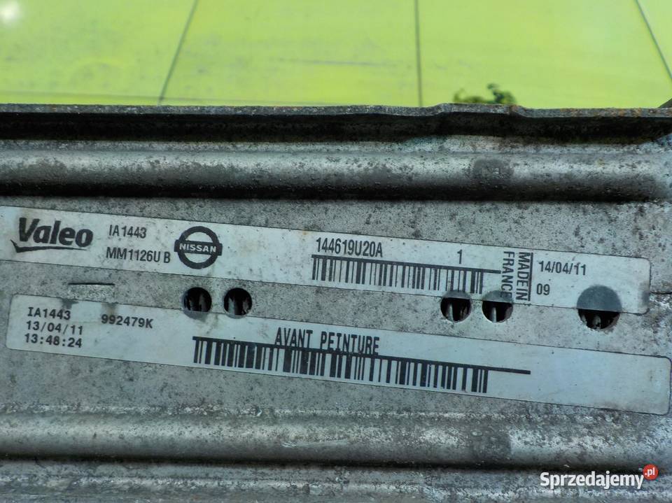 NISSAN NV200 15 DCI 11r VAN intercooler