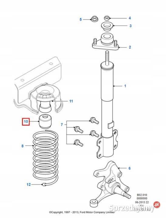ODBOJNIK AMORTYZATORA FORD TRANSIT 8500 6142480 osobowe Osłony i odboje sprzedam