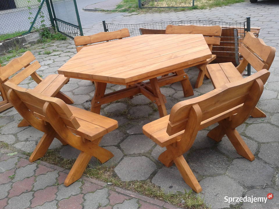 Meble ogrodowe duży sześciokątny zestaw pomorskie Bydgoszcz