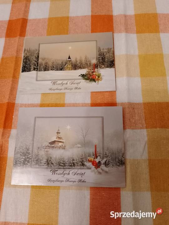 KARTKI świąteczne składane z kopertą 7 sztuk Oborniki sprzedam