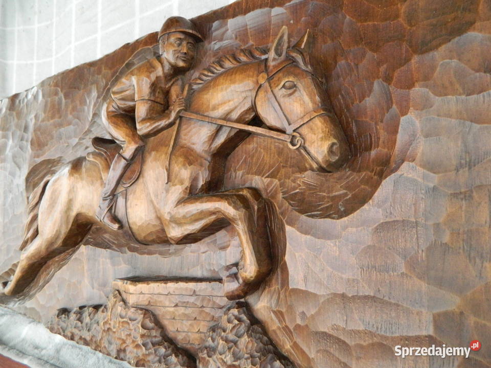 płaskorzeżba konia koń rzeżba konia rękodzieło Charzyno