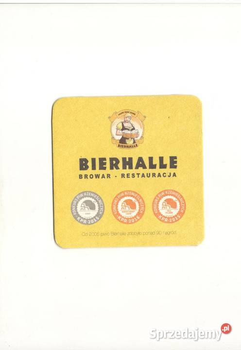 Bierhalle podstawka pod piwo 1 Antyki, Sztuka, Kolekcje śląskie