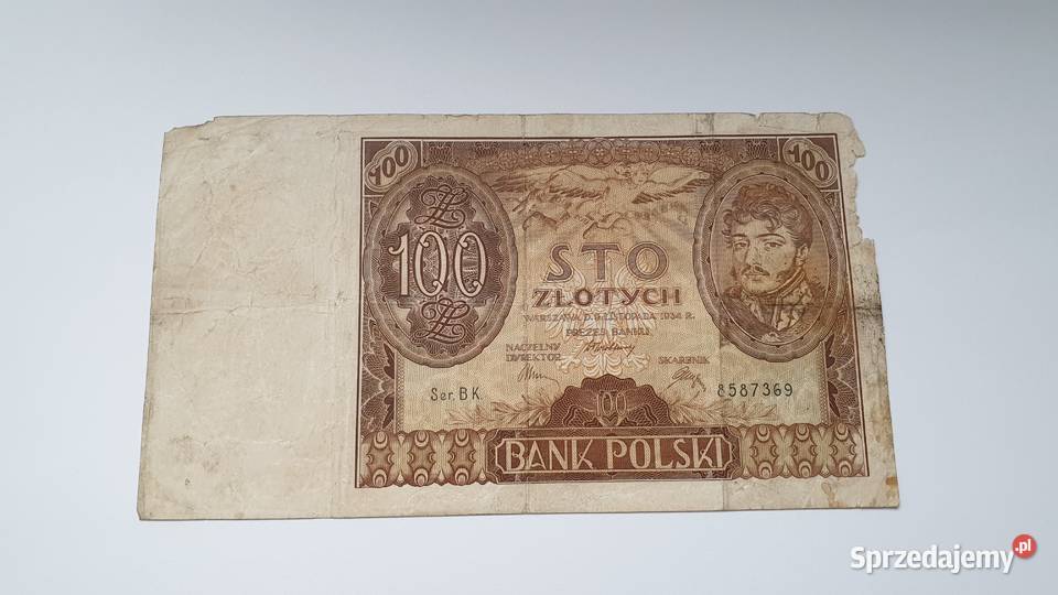 Banknot Polski 100 złotych z 1934 roku