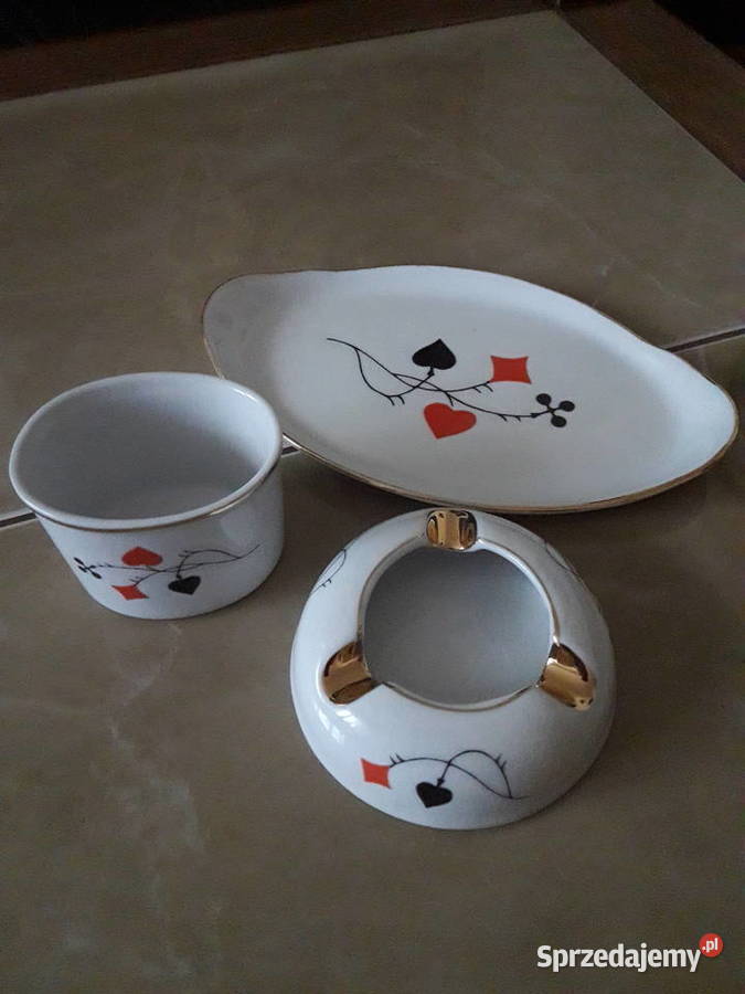 Ćmielów zestaw brydzowy karciany palacza Janów Lubelski