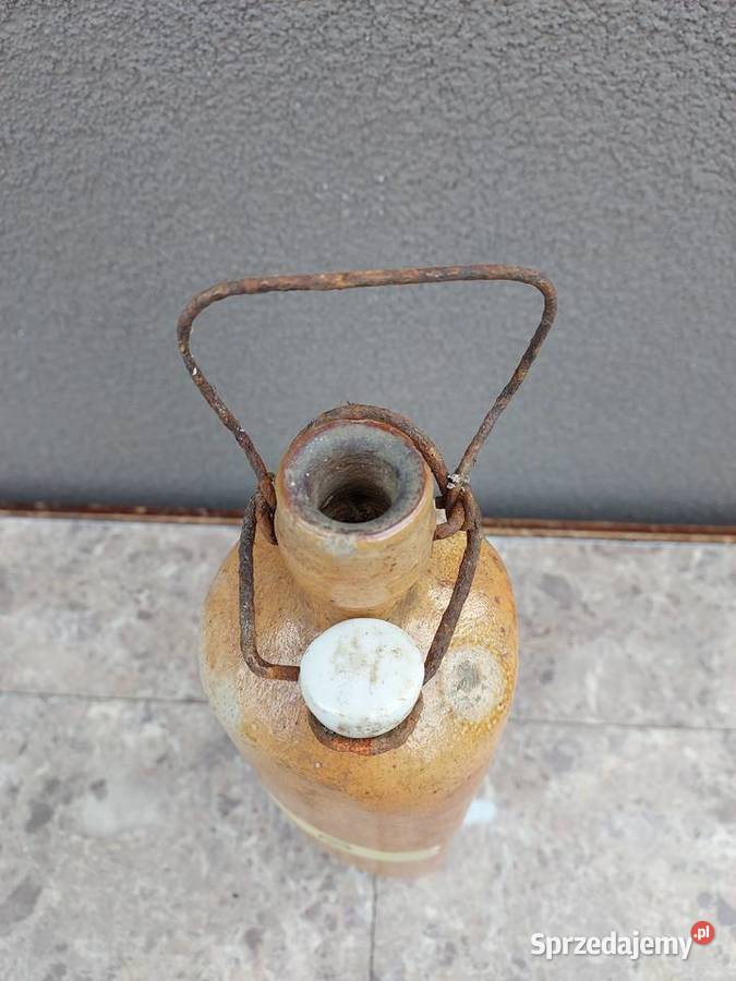 6 Stara ceramiczna butla nietypowa trójkątna z Tczew