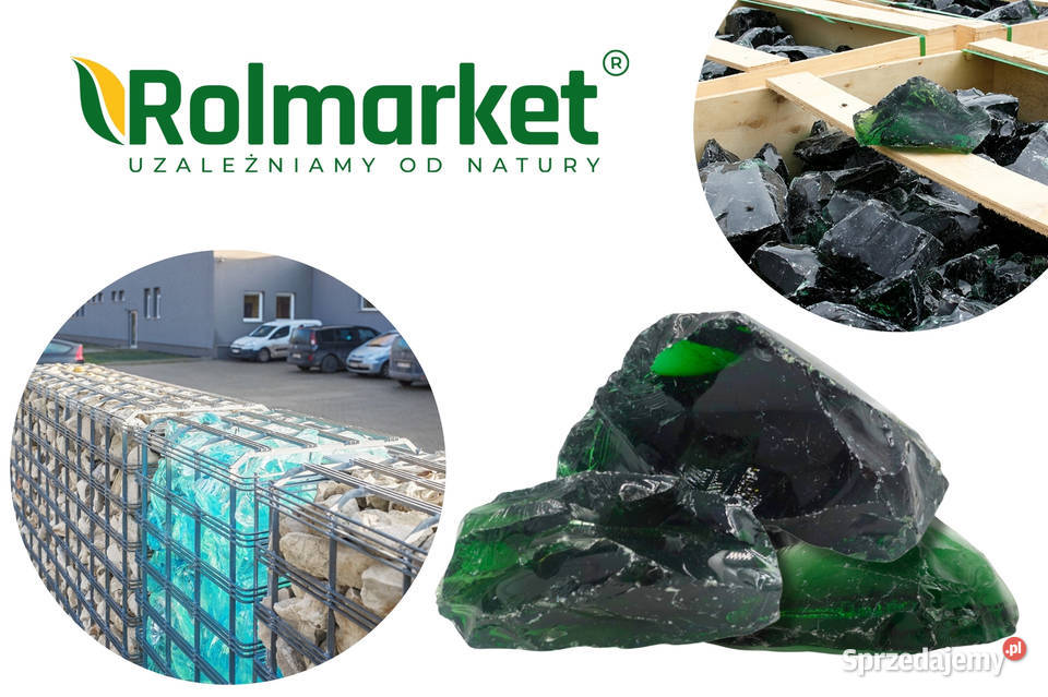 Szkło do gabionów ogrodu Bryła szklana kamień Cieśle