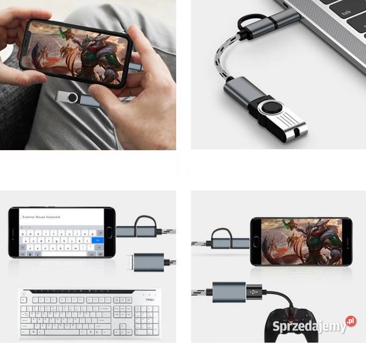 Przejściówka Adapter 2w1 OTG Micro USBC na USB Toruń