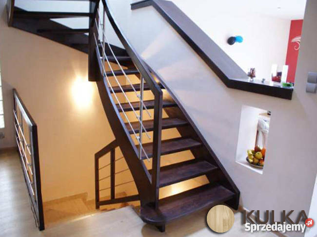 Schody drewniane wycinane CNC Buk Dąb Jesion Sidzina