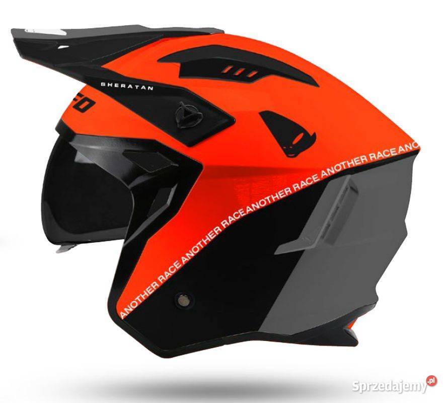 KASK UFO Z BLENDĄ TRIAL BLACK ORANGE FLUO ML Części i akcesoria motocyklowe