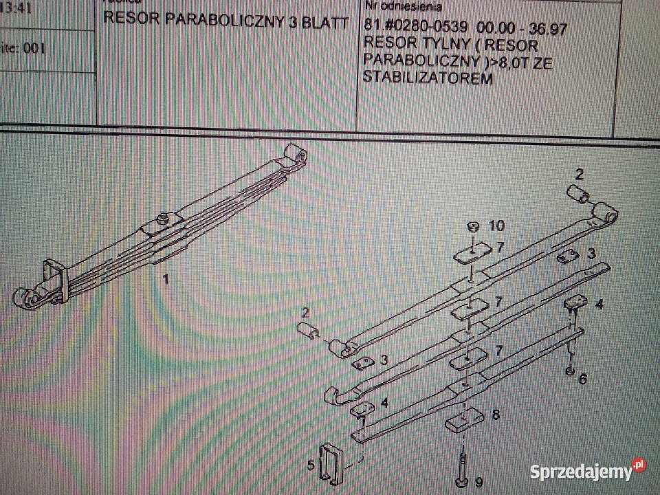 Resory tył Man l2000 jelcz l090ms Lubań