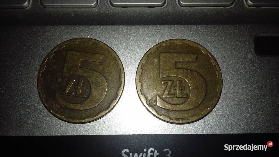 dwie 5 złotówki z 1977 roku PRL bez znaku mennicy