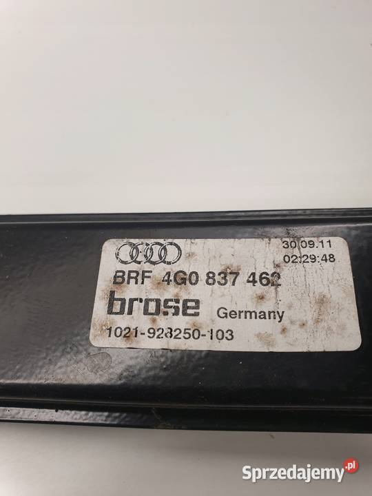 MECHANIZM SZYBY PRAWY PRZÓD AUDI A6 C7 4G0837462 Przystajń