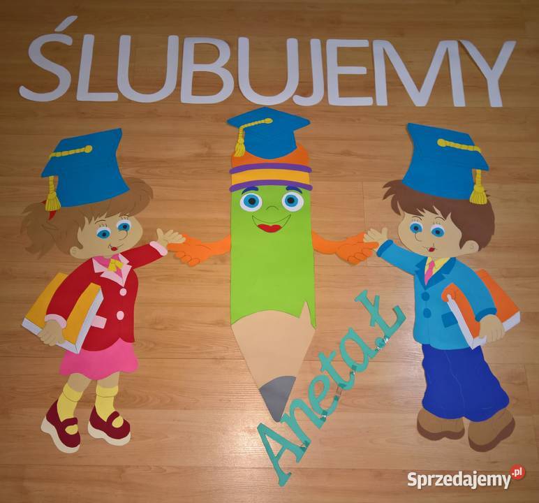 Dekoracje na Ślubowanie z brystolu 504102 444 mazowieckie