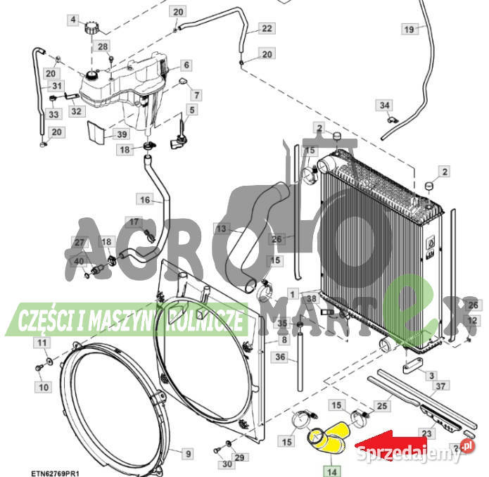 L218518 L210285 WĄŻ CHŁODNICY DOLNY 68L 6R JD Wichrów