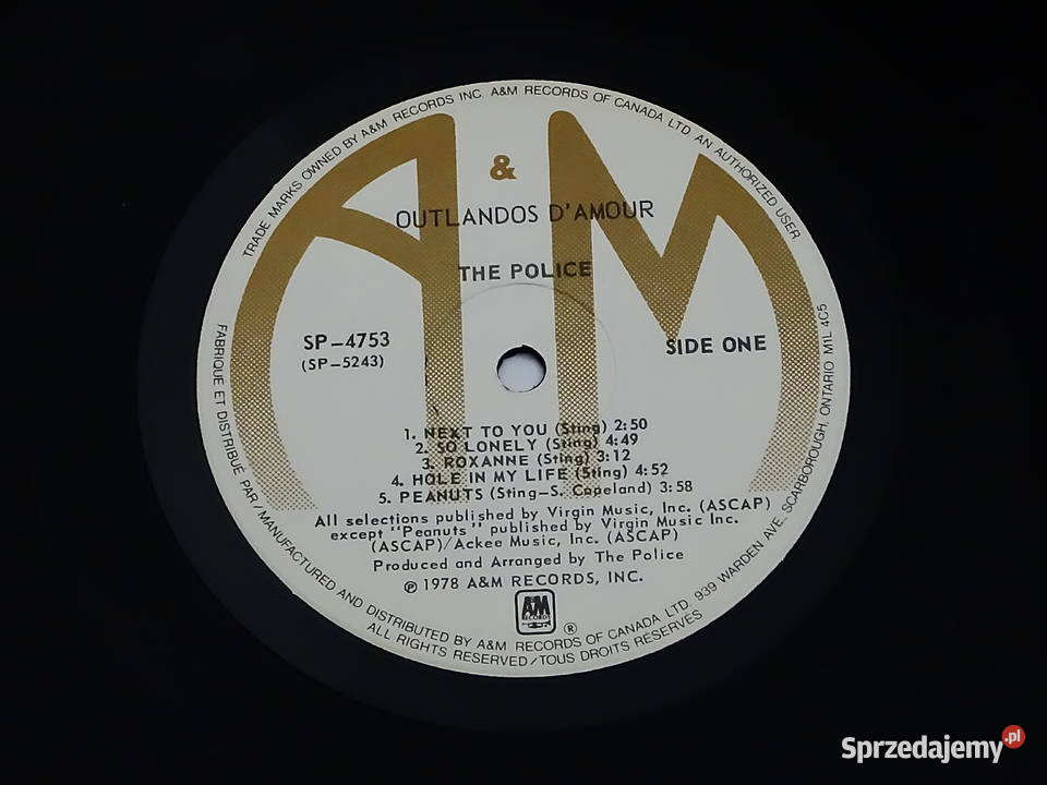 The Police Outlandos dAmour winyl LP 1979 AM 1 płyta lubelskie Biłgoraj sprzedam