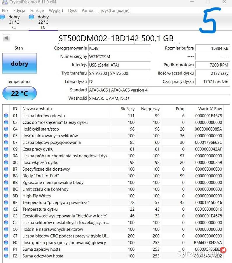 Dyski twarde Seagate 500GB ST500DM002 72K 16Mb SATA Wieliczka