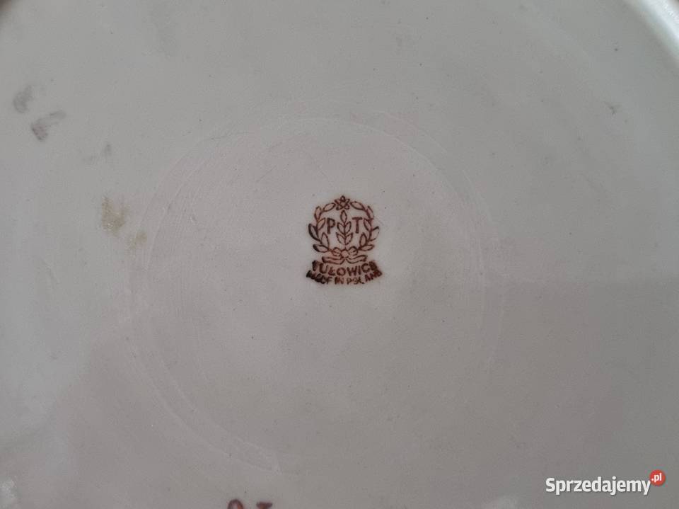 Porcelanowy płaski talerz obiadowy Tułowice lata Warszawa