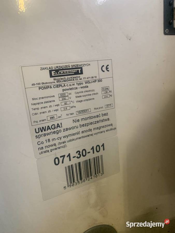 Pompa ciepła CUW wgjhp 300 powietrze woda Jędrzejów