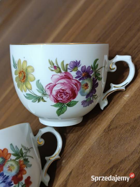 Filizanki wzory kwiatowe porcelana Furstenberg Gorlice sprzedam