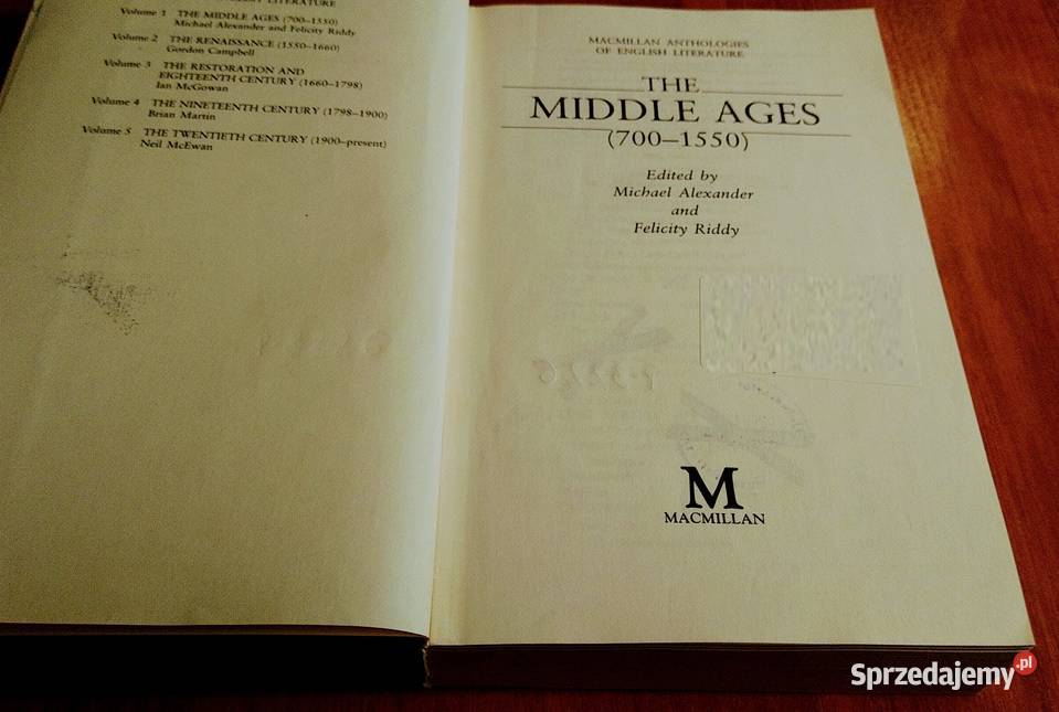 Macmillan anthologies of English literature 1 literaturoznawstwo Kultura i Rozrywka Gdańsk