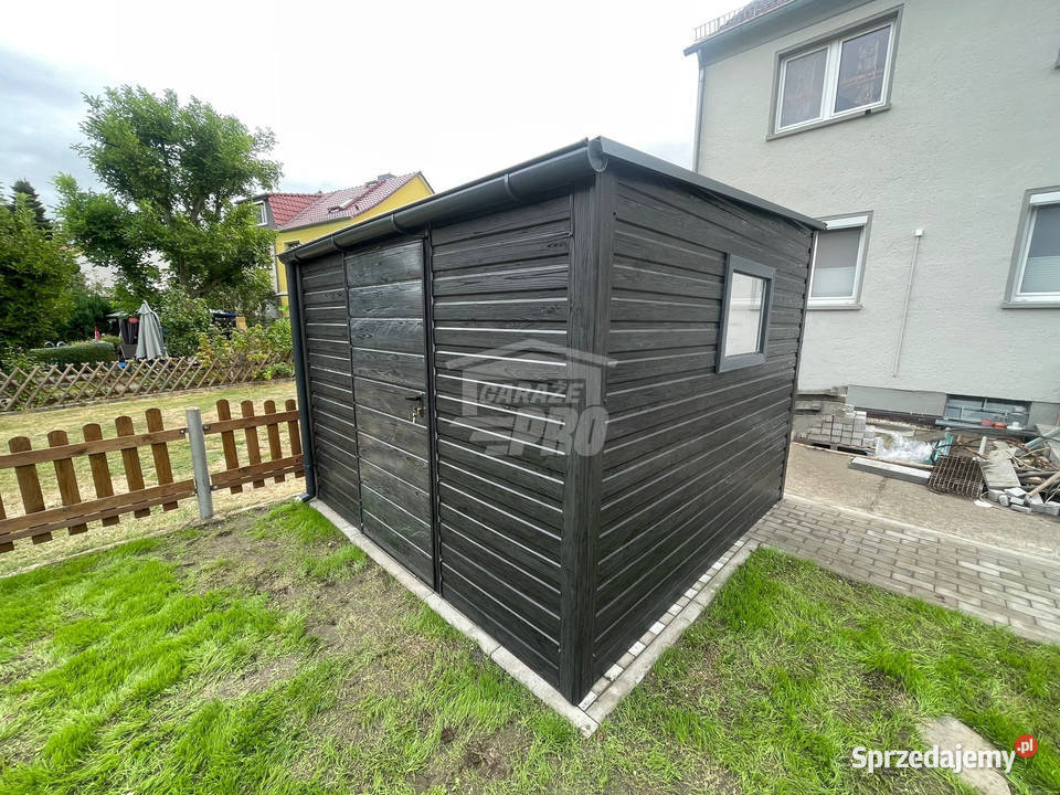 Schowek Garaż blaszany 3x35m Brama uchylna drzwi Domki narzędziowe Konin