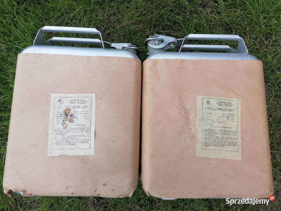 Nowe aluminiowe kanistry radzieckie 20 litrowe Kanistry, lejki i pompki