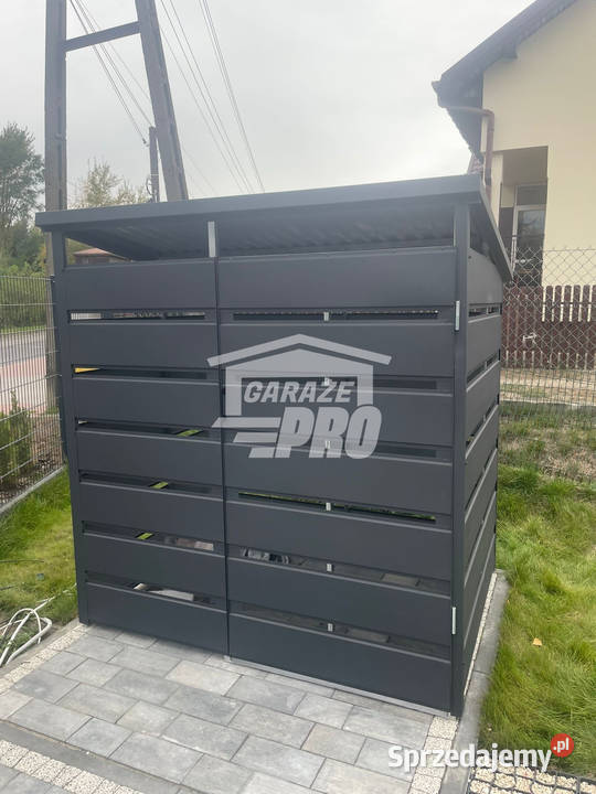 Wiata śmietnikowa spad tył 15x1m Schowek