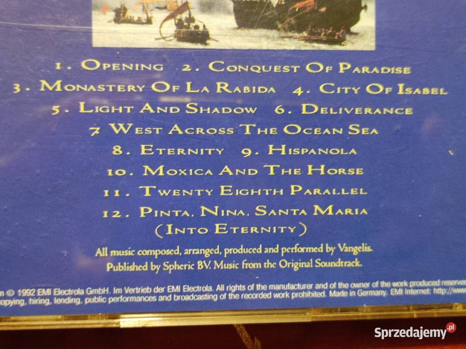 1492 Conquest of Paradise Vangelis Ridley Scott Płyty i kasety Kielce