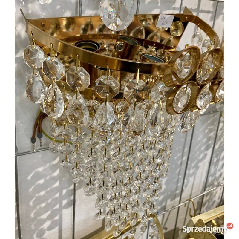 Kinkiet kryształowy N109 złoty Oświetlenie opolskie Opole