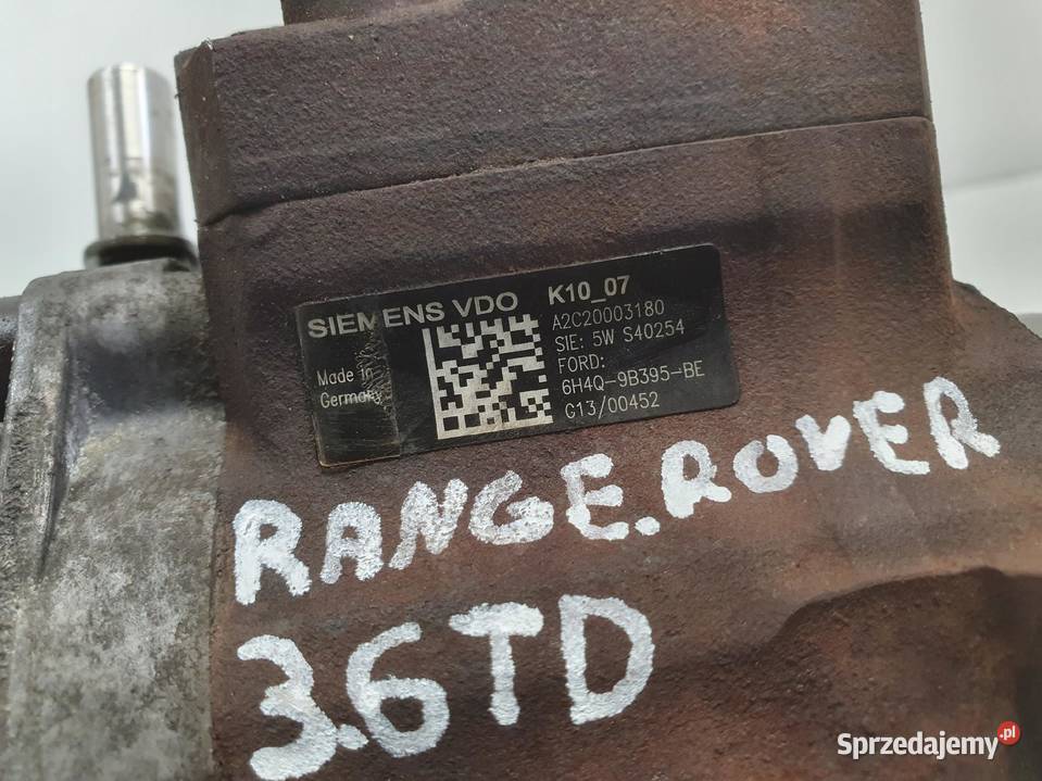 Range Rover Sport 36 V8 POMPA WTRYSKOWA Paliwa Pompy wtryskowe Rudka