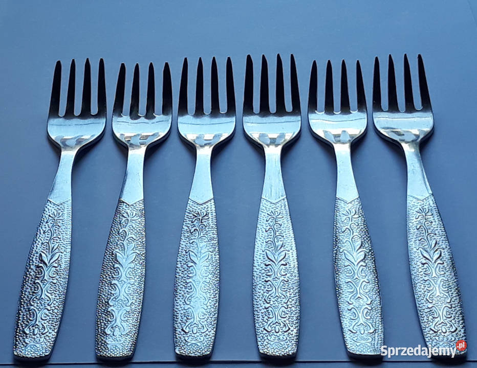 Widelce obiadowe 3 ROŚLINNY Gerlach sztućce PRL Dąbrowa Górnicza sprzedam