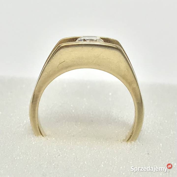 Złoty PIERŚCIONEK zaręczynowy 14K cudny KAMIEŃ złote Warszawa