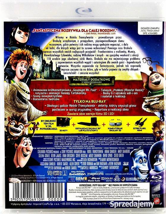 HOTEL TRANSYLWANIA 1 3 5 x BLURAY animowany Kalisz