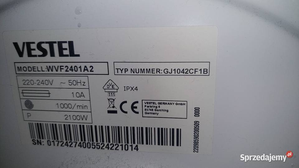 Pralka Vestel 5 wielkopolskie Poznań