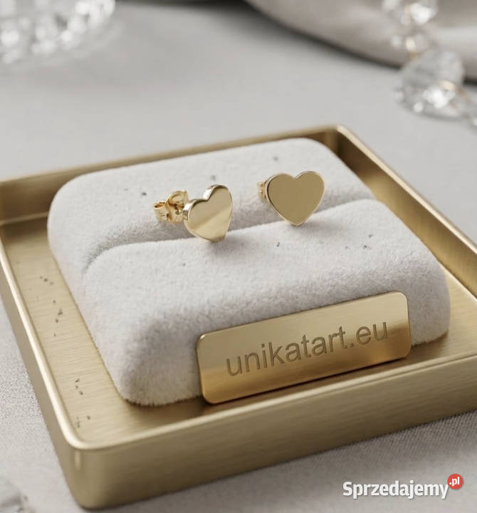 Kolczyki Złote Serduszka Stal Chirurgiczna Trzebinia