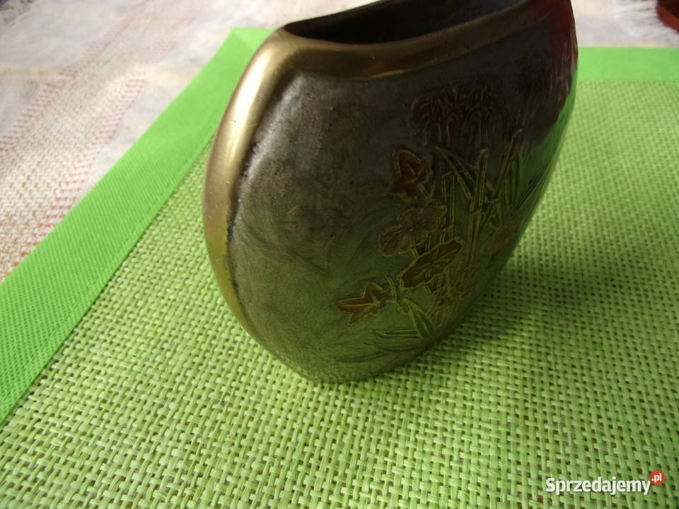 Mosiężny wazonik ręcznie robion nie powtarzalny Warszawa