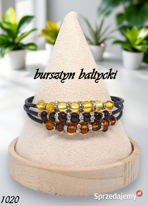 Bransoletka z bursztynu bursztyn bałtycki koniak Warszawa