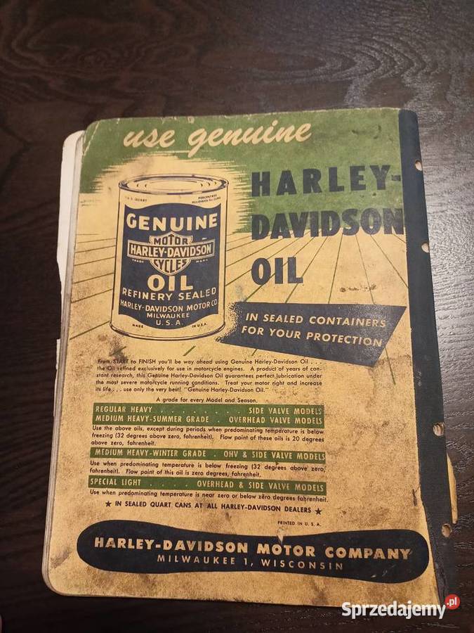 Katalog części Harley U ULH UH E EL F FL Bydgoszcz sprzedam