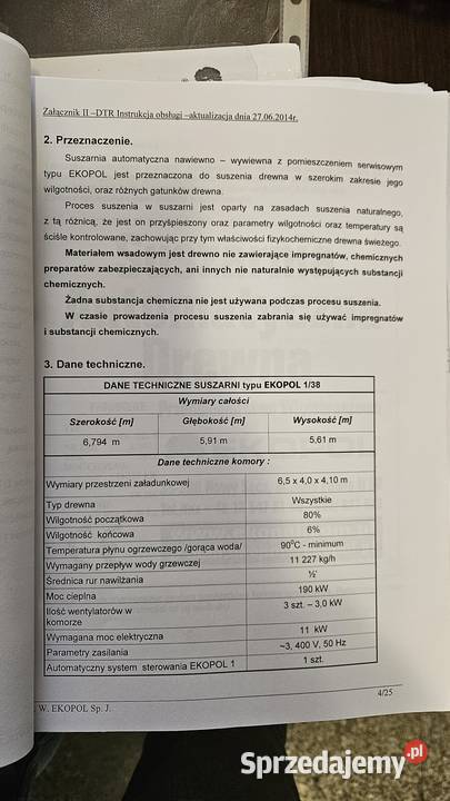 suszarnia do drewna EKOPOL 138 Karsin