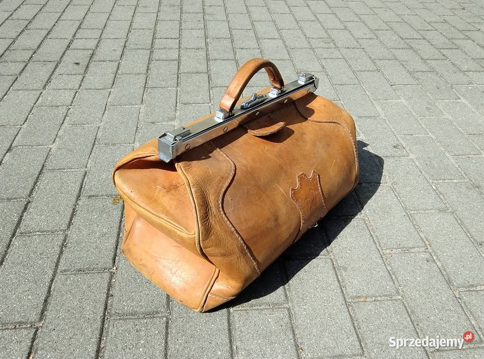 Stara torba lekarska skórzana skóra lata 60 70 Gdynia