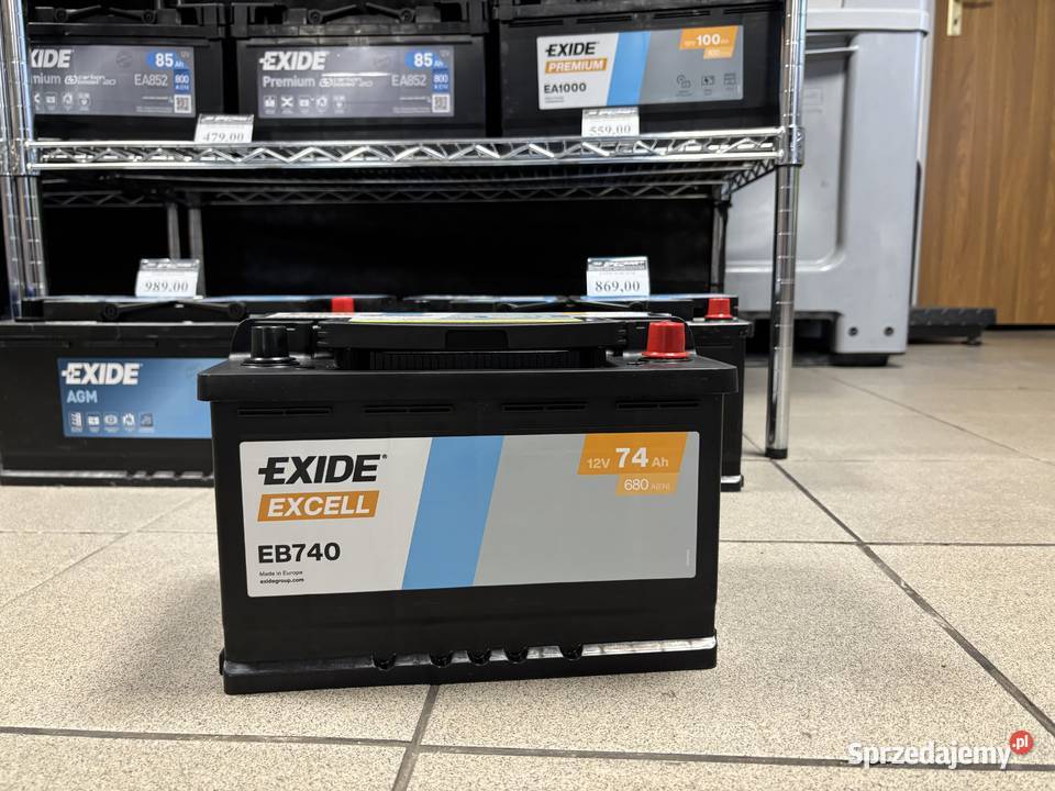 Akumulator 74ah 680a Exide Excell łódzkie Zduńska Wola