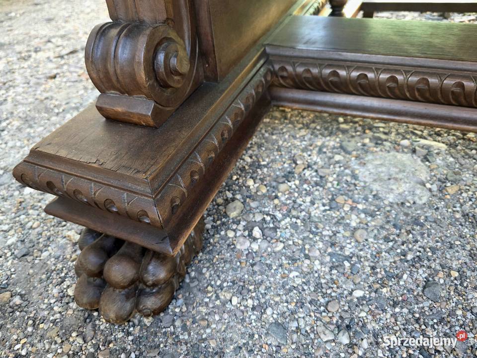 Włoski rzeźbiony stół na łapach z 4 krzesłami dolnośląskie Wałbrzych