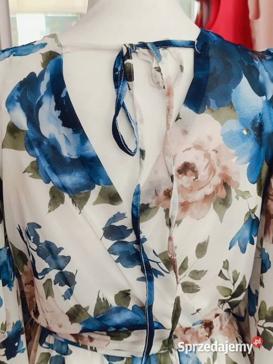 Elegancka sukienka na wesele komunię szyfonowa kolorowy Pątnów