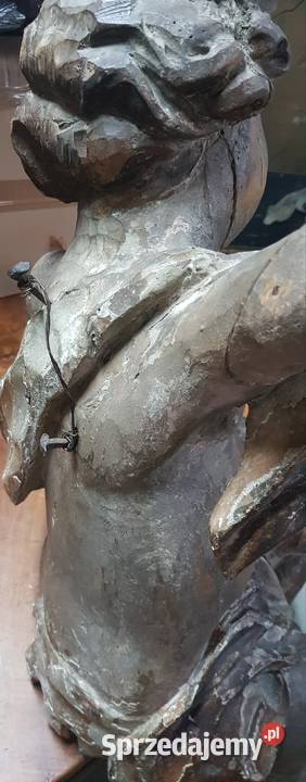 Anioł putto rzeźba barokowa XVIII Orneta