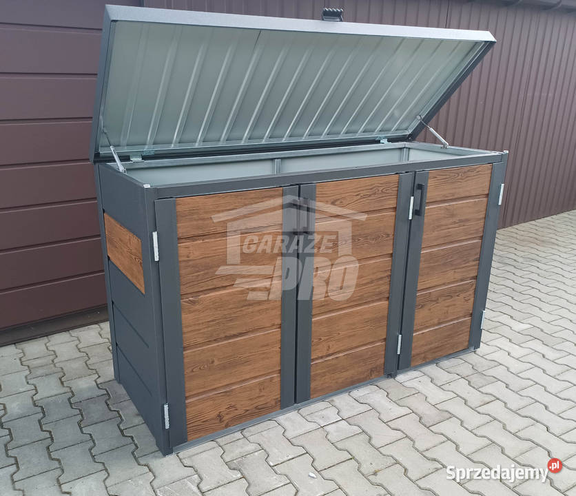 Zabudowa koszy na śmieci wiata obudowa Malbork