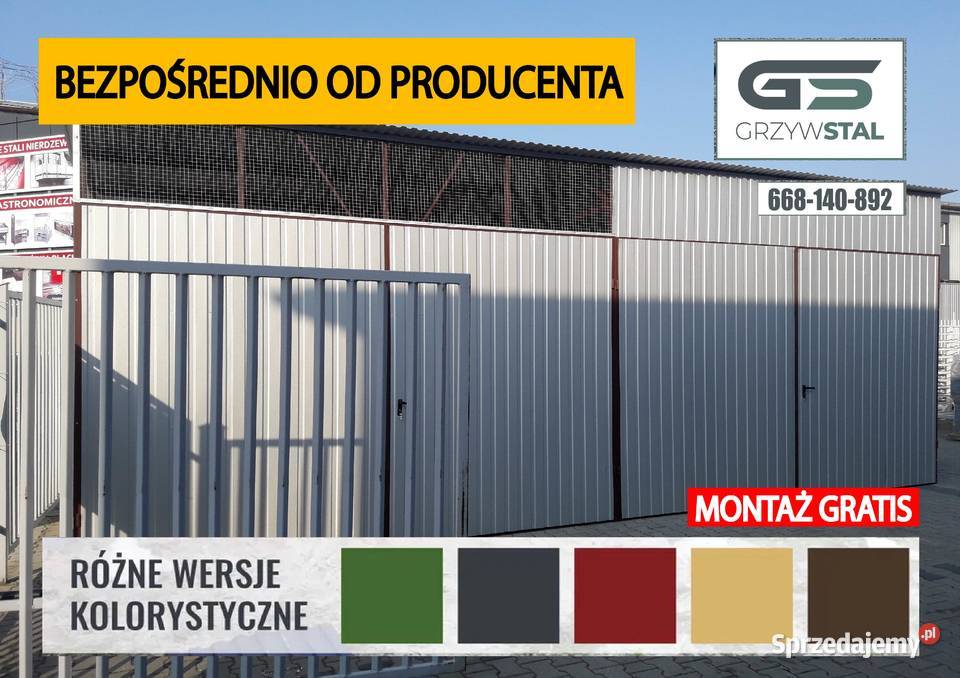 Garaż blaszany 8x6 Hala Garaże Blaszane Wiaty Kępno sprzedam