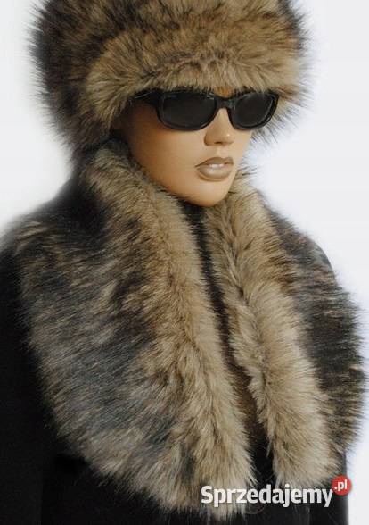 EKSKLUZYWNY KOŁNIERZ futrzany SZALIK piękne Tarnów