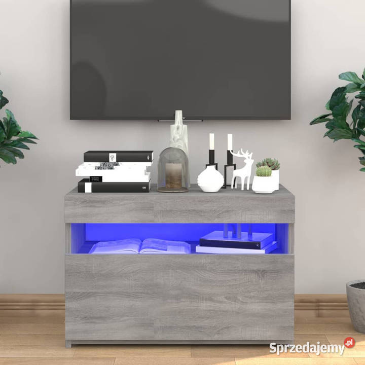 Szafka pod TV z oświetleniem LED szary dąb Warszawa